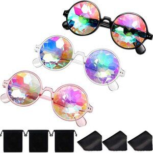 3 Pieces Festival Kaleidoscope Rave Glasses Goggles Kaleidoscope Diffraction